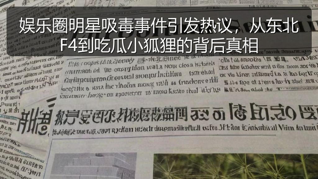 娱乐圈明星吸毒事件引发热议，从东北F4到吃瓜小狐狸的背后真相