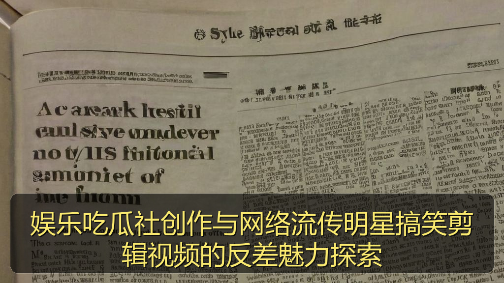 娱乐吃瓜社创作与网络流传明星搞笑剪辑视频的反差魅力探索